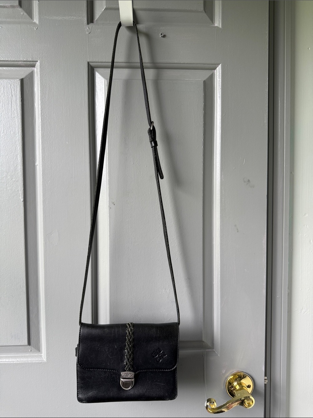 Black Leather Crossbody Bag